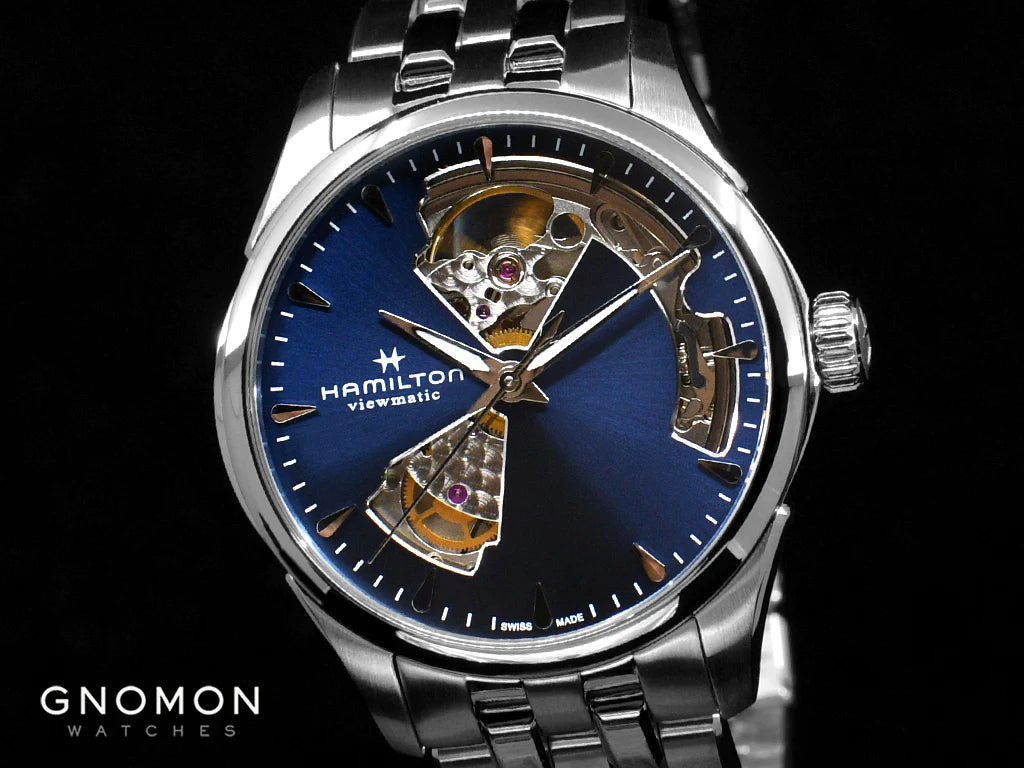 Best Open Heart Watch: Hamilton Jazzmaster Open Heart Lady Auto Blue – Bracelet Ref. H32215141