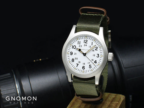 Khaki Field Mechanical Handwinding White 38 - Military Nylon Strap Ref. H69439411