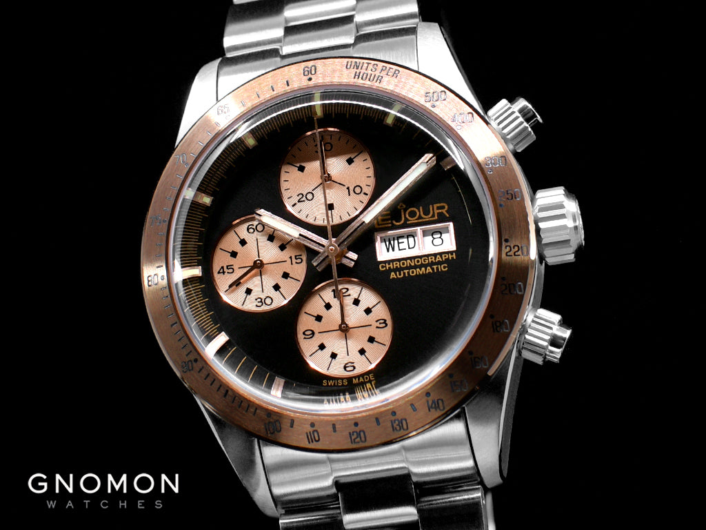 Best Watches from the 80's: Le Jour Le Mans Chronograph Rose Gold Ref. LJ-LM-013