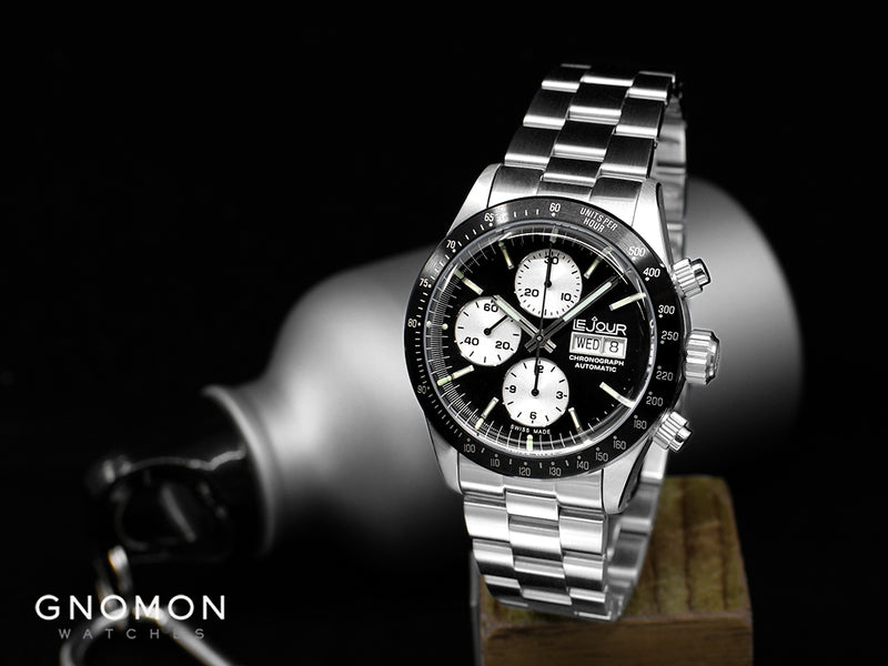 Le Mans Chronograph Reverse Panda Ref. LJ-LM-014 – Gnomon Watches
