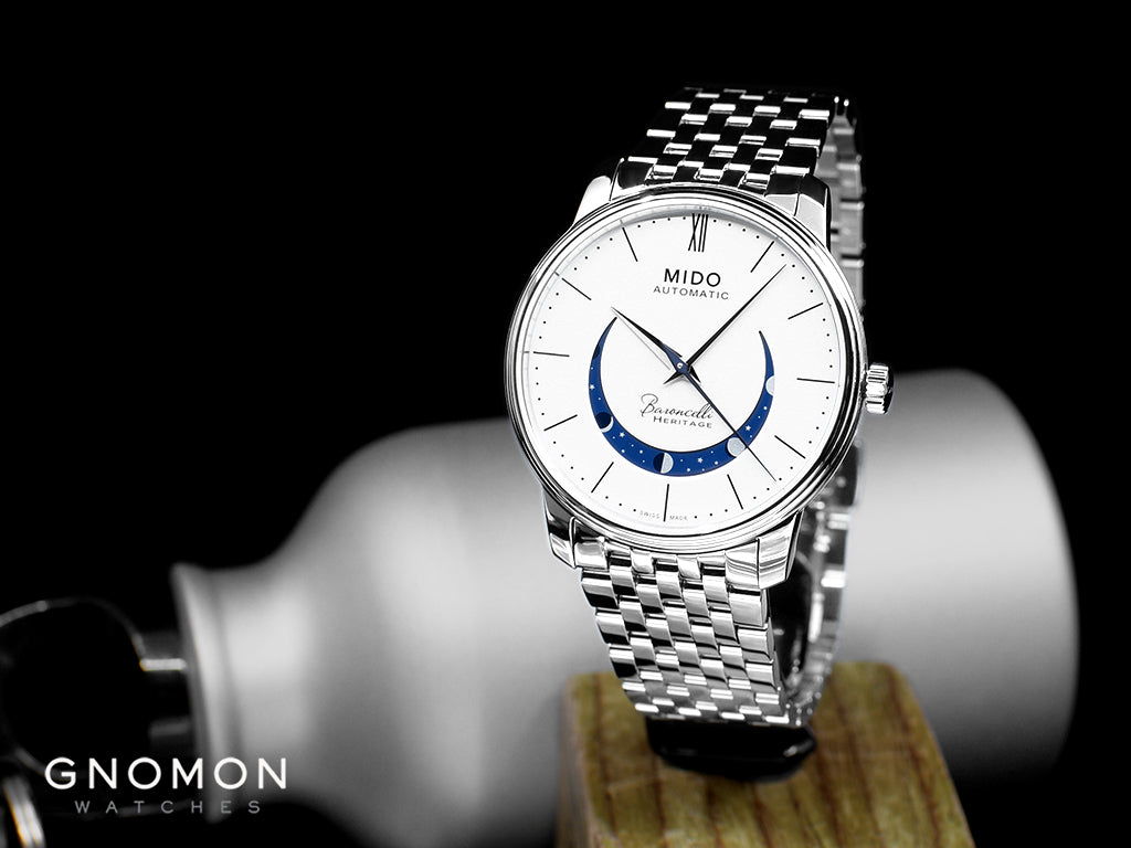 Mido Baroncelli Smiling Moon Gent White Ref. M027.407.11.010.01