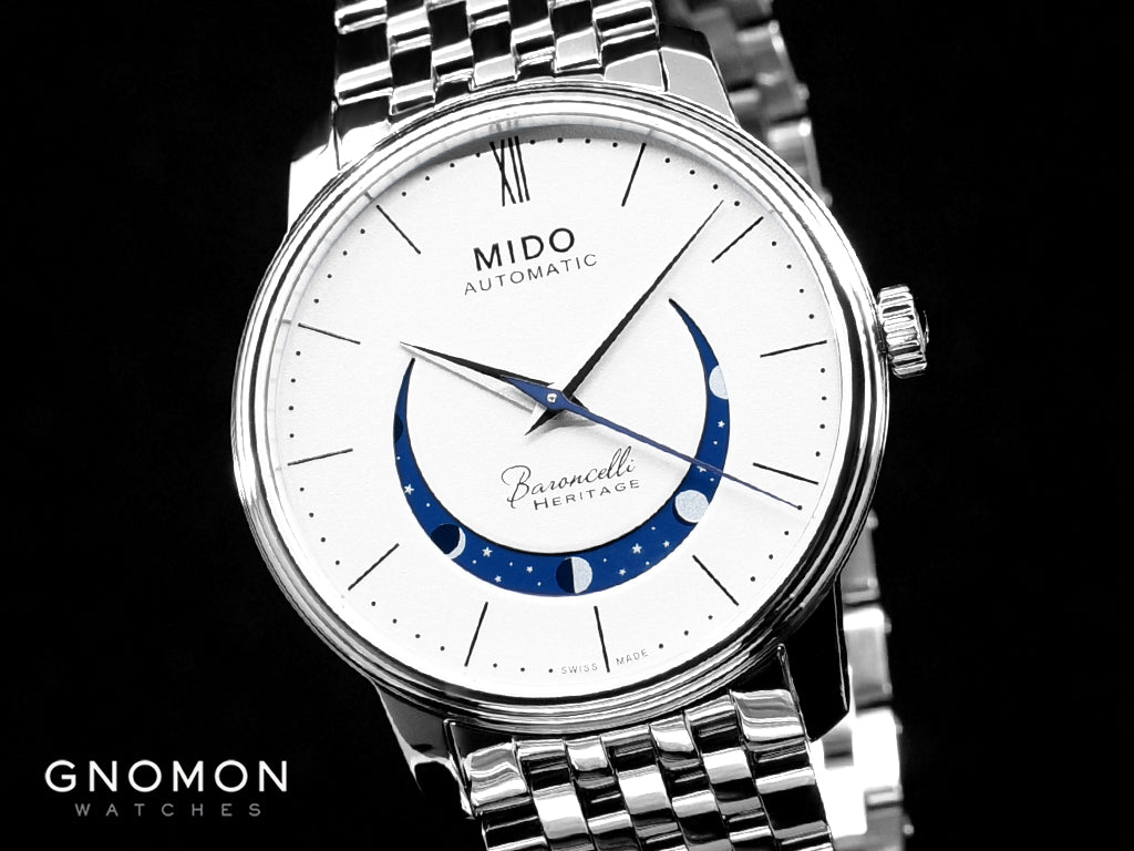 Mido Baroncelli Smiling Moon Gent White Ref. M027.407.11.010.01
