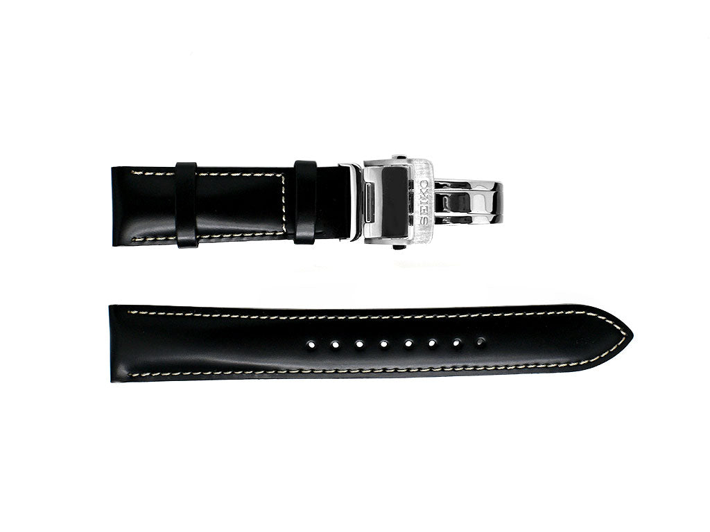 Seiko Calf Leather Strap - Black - 20mm – Gnomon Watches