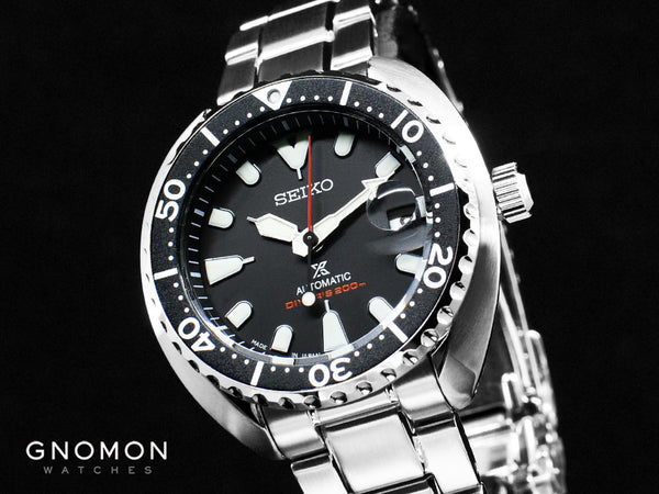 Prospex Turtle Mini 200M Automatic Black 2nd Gen - Bracelet Ref. SBDY0 –  Gnomon Watches