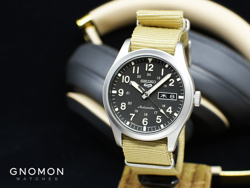 Seiko 5 Sports “Military Style” Black - Nylon Ref. SBSA117 – Gnomon Watches