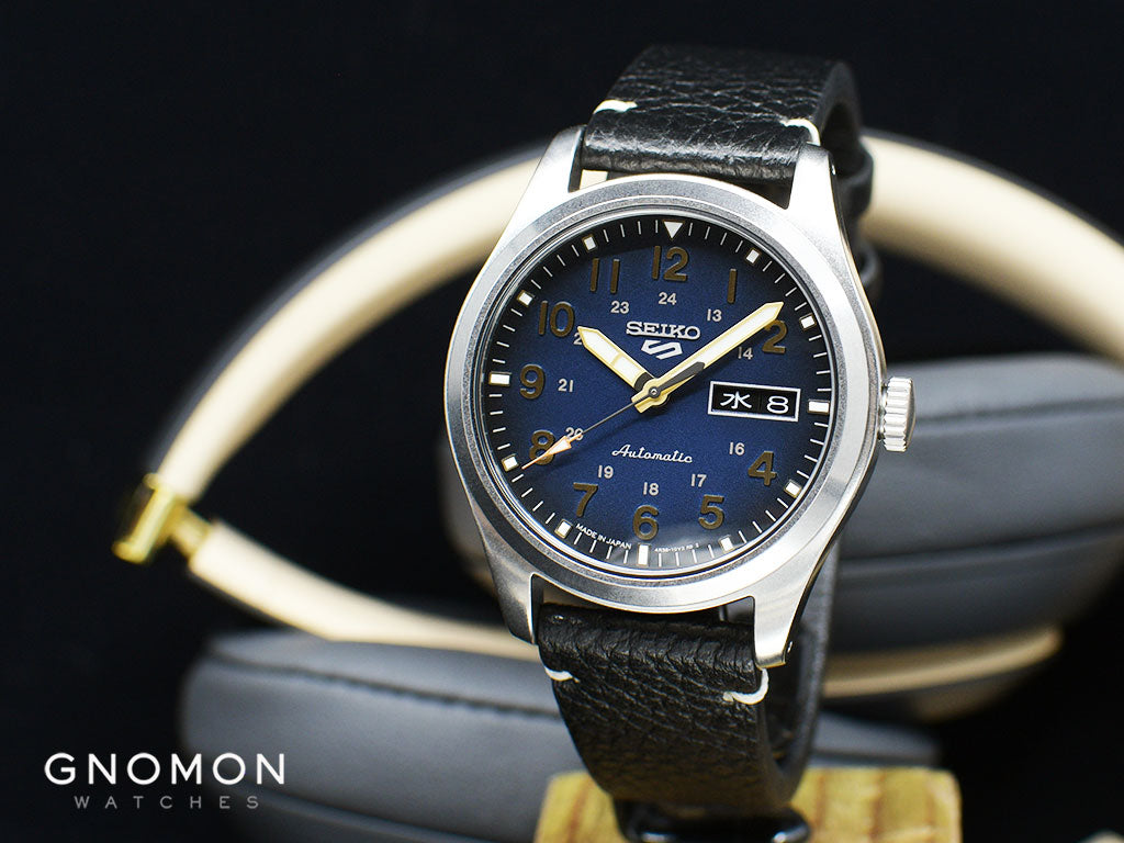 Seiko 5 Sports ”Military Style” Blue-Leather