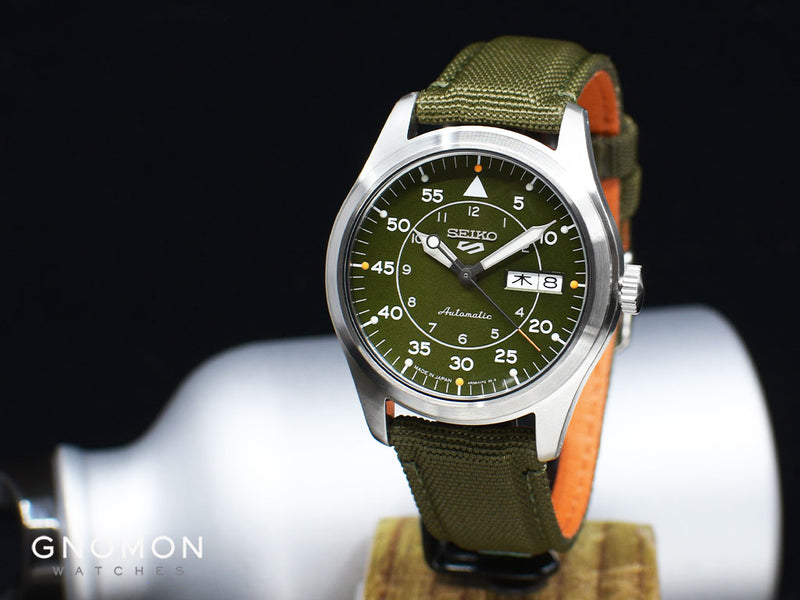 Seiko 5 Sports “Street Style” Flieger Khaki Green Ref. SBSA141 – Gnomon  Watches