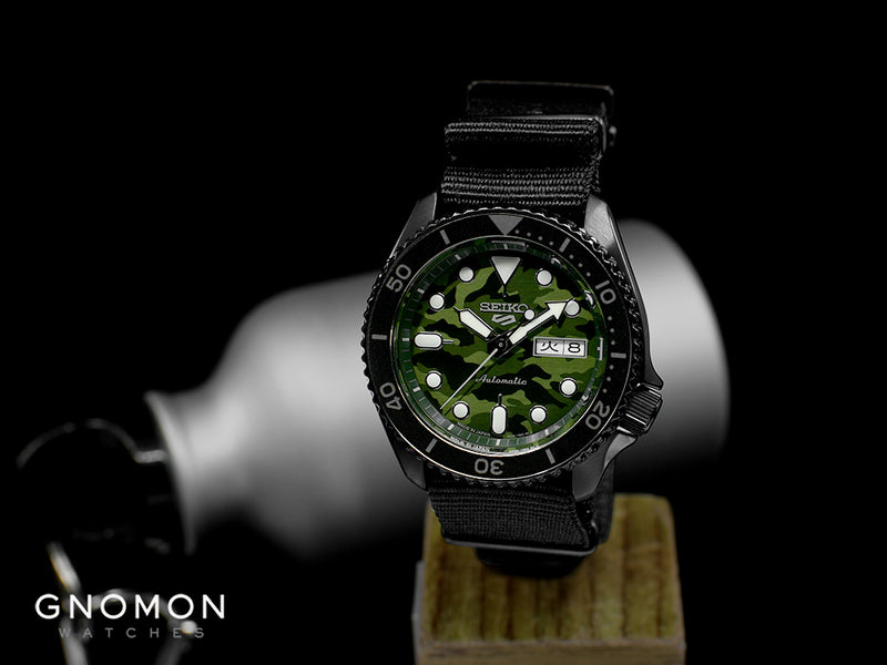 Seiko 5 Sports “Street Style” Camo Green Ref. SBSA173 – Gnomon Watches