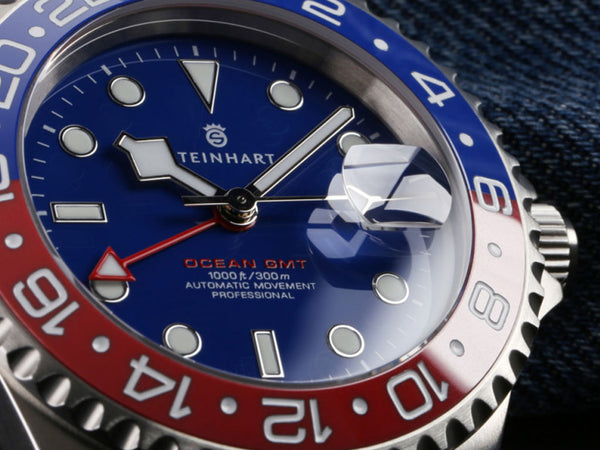 Steinhart Ocean One GMT Blue/Red Ceramic with Blue Dial