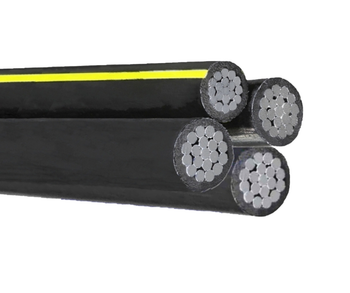 500' 2-2-2-4 Dyke Quadruplex Aluminum Conductor Underground Direct Burial 600V URD