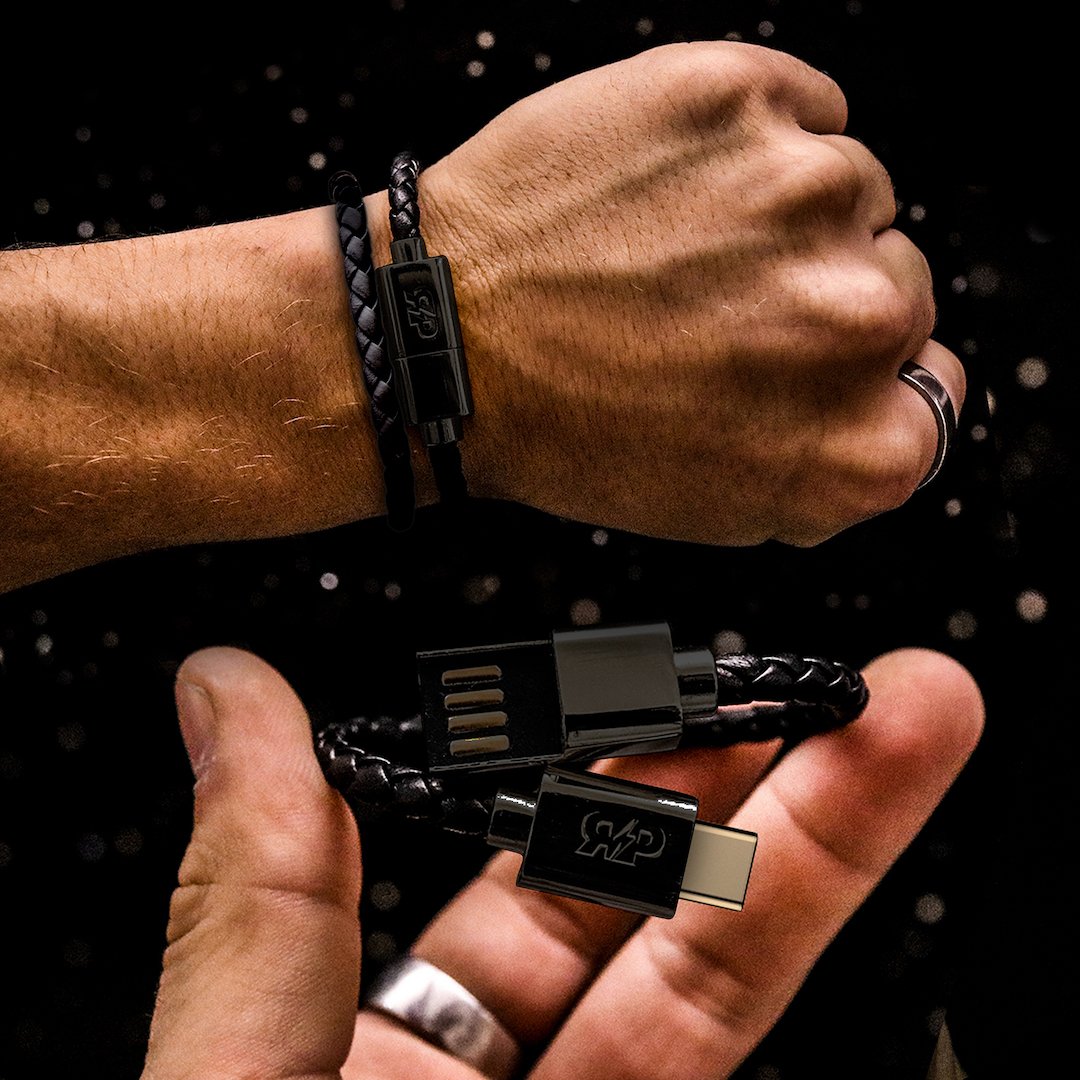 Midnight Black Charging Cable Bracelet - Atlas Threads LLC