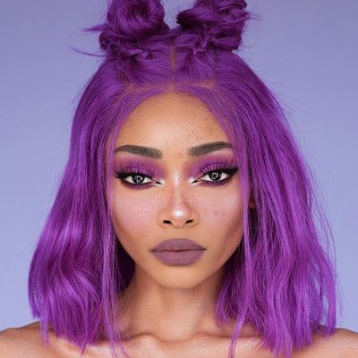 purple hair wig