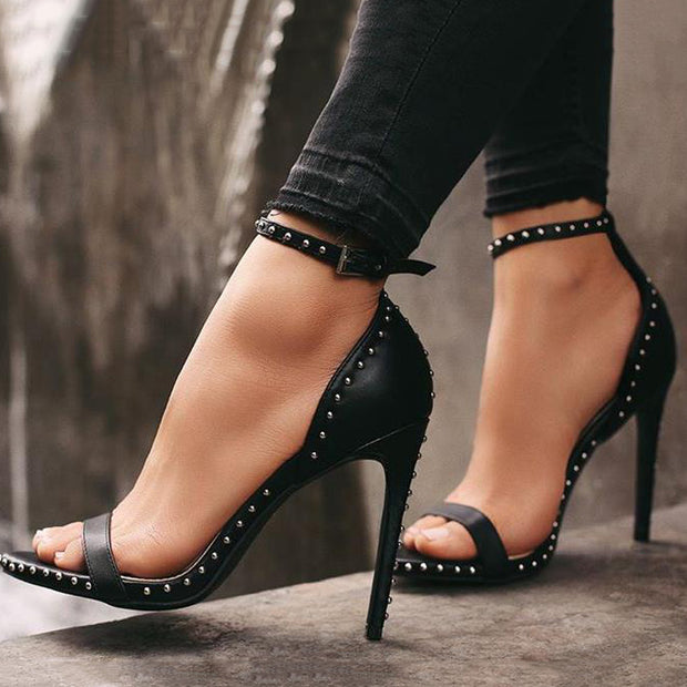 Fashion Simple Studded High Heels 