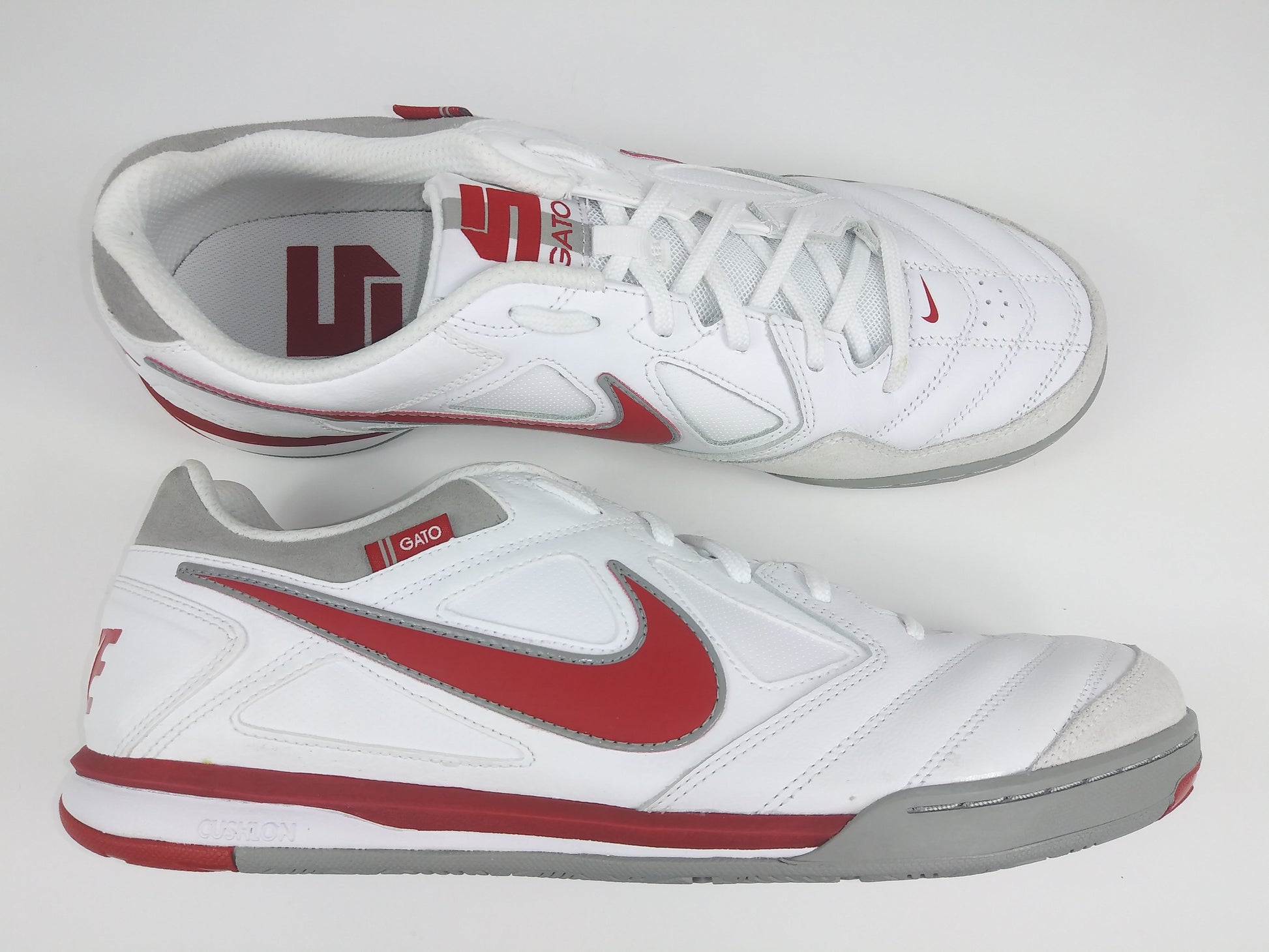 Nike5 Gato LTR Indoor Shoes White Red – Footwear