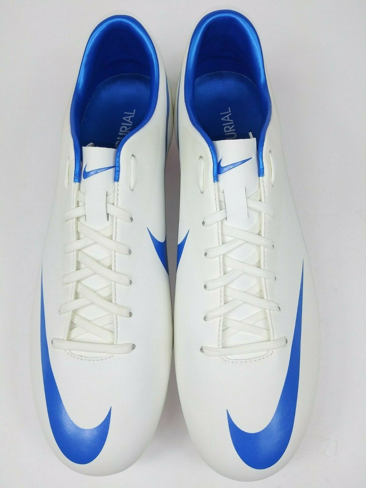 escarabajo oficial inicial Nike Mercurial Glide lll FG White Blue – Villegas Footwear