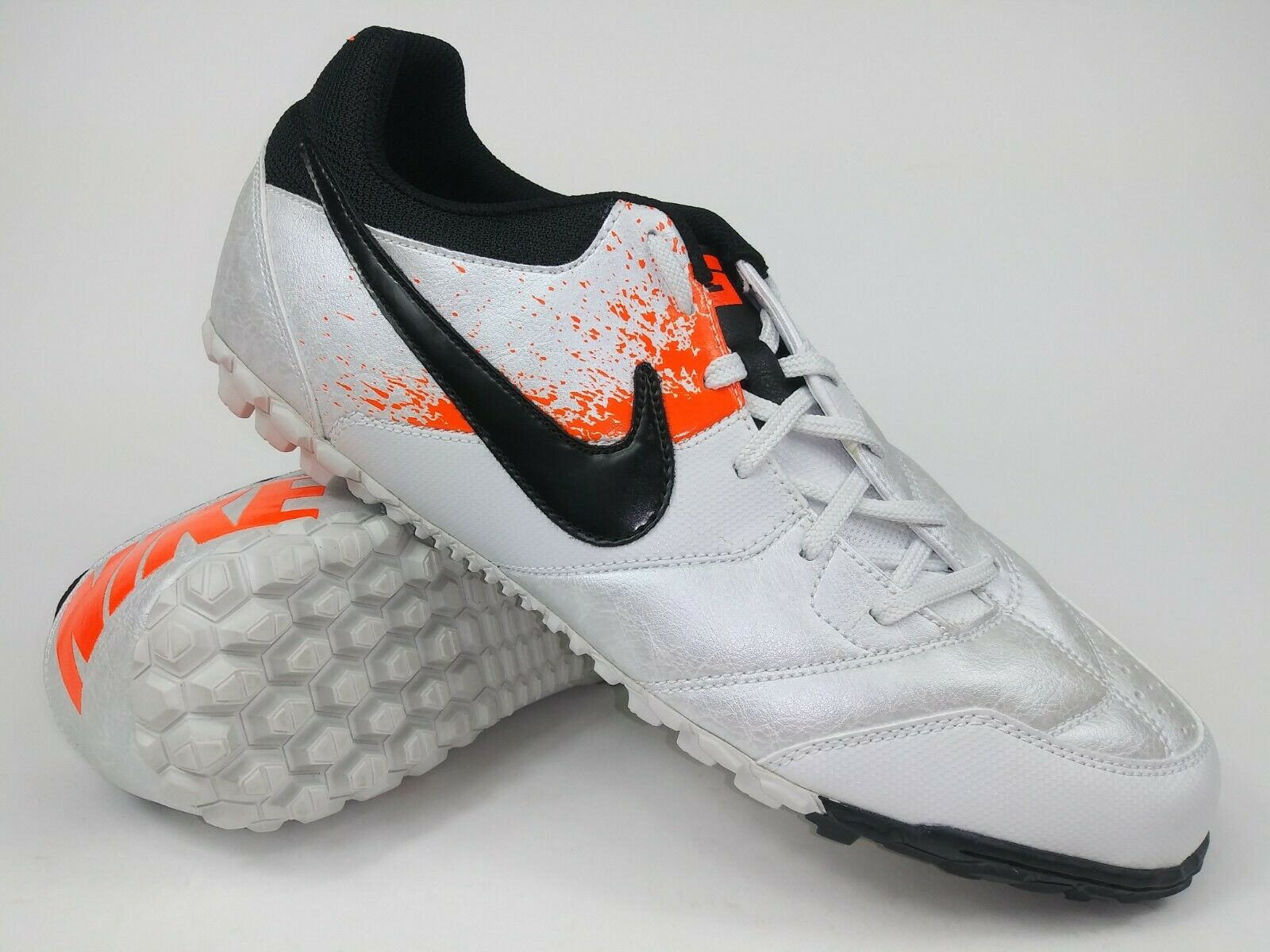 Nike Nike5 Bomba Tf White Black Orange Turf Shoes – Villegas Footwear