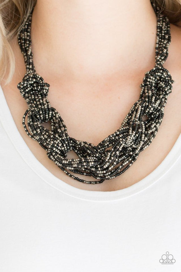 paparazzi city catwalk black necklace