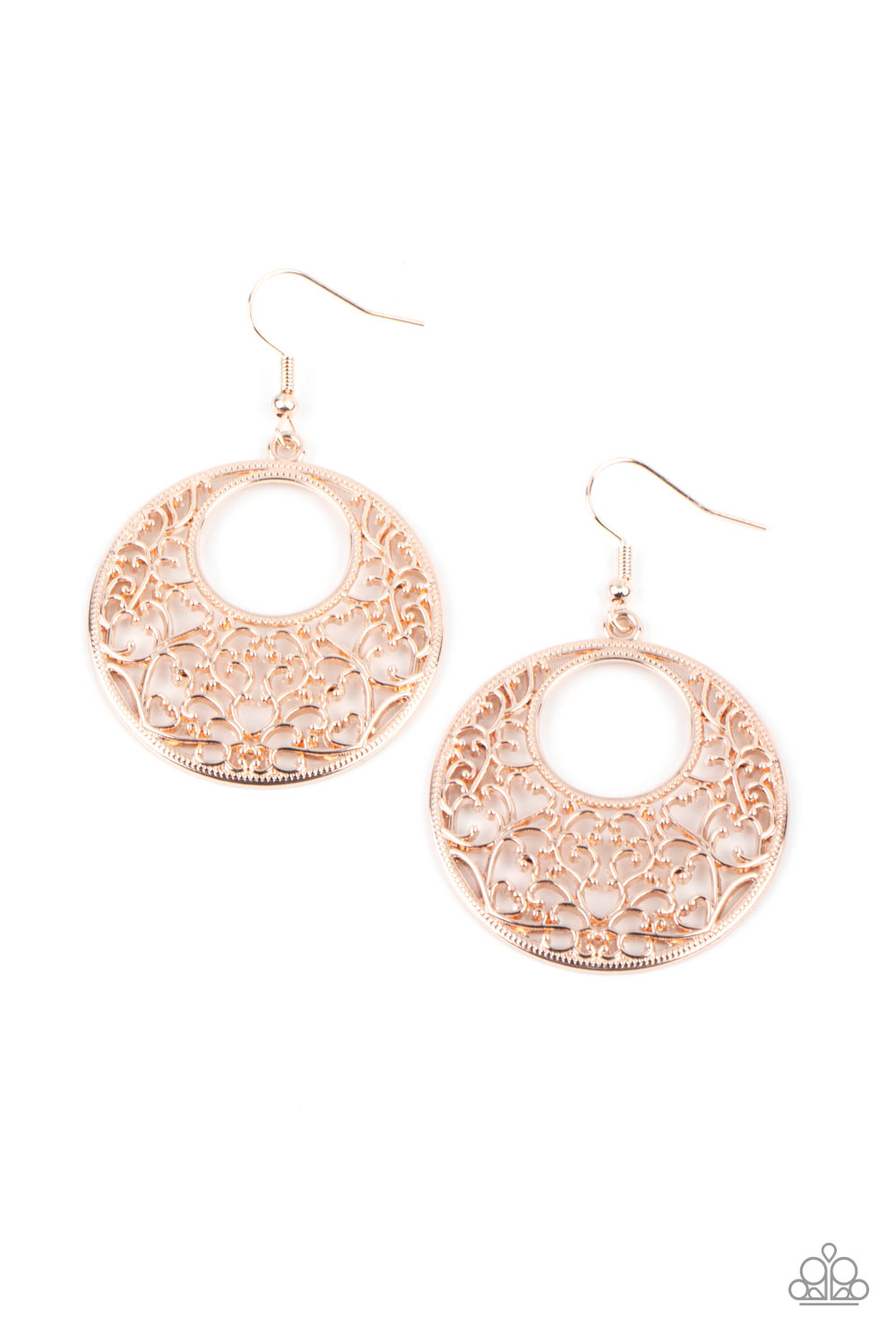 Vineyard Romance - Rose Gold Earrings - Paparazzi Accessories ...