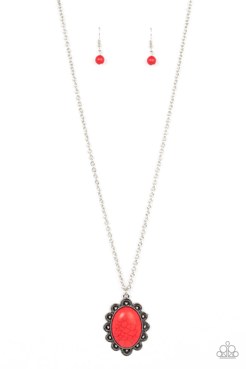 Daisy Dotted Deserts - Red Necklace - Paparazzi Accessories – Bedazzle ...