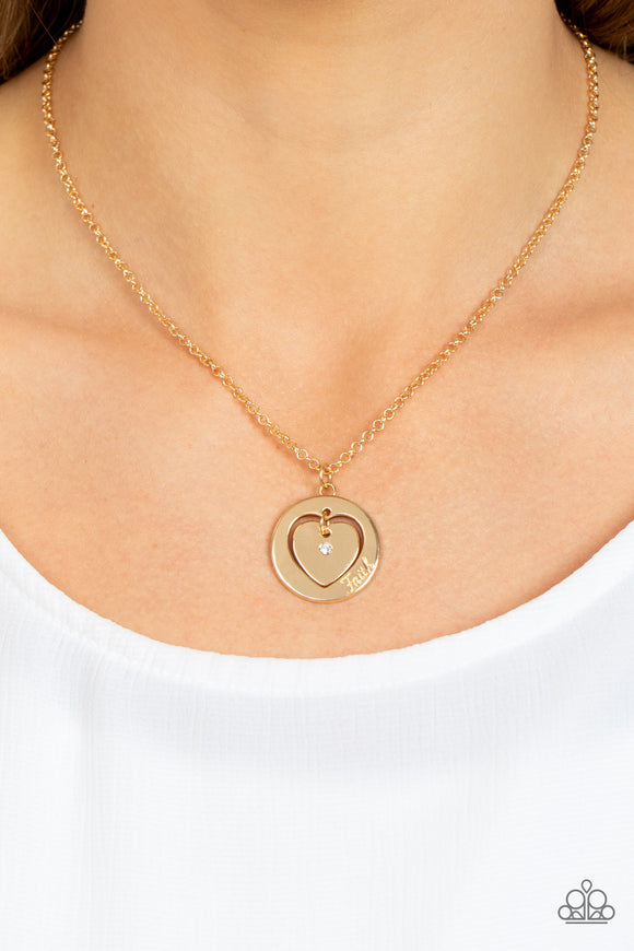 Heart Full of Faith - Gold Necklace - Paparazzi Accessories – Bedazzle ...