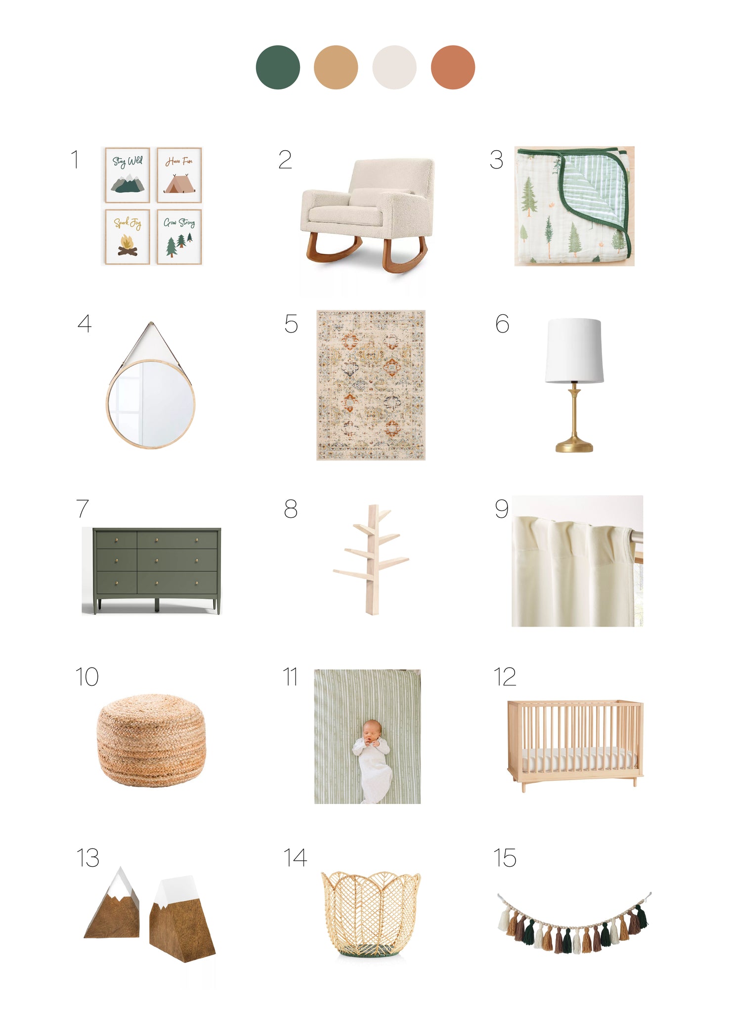 Gender neutral nature themed nursery style board