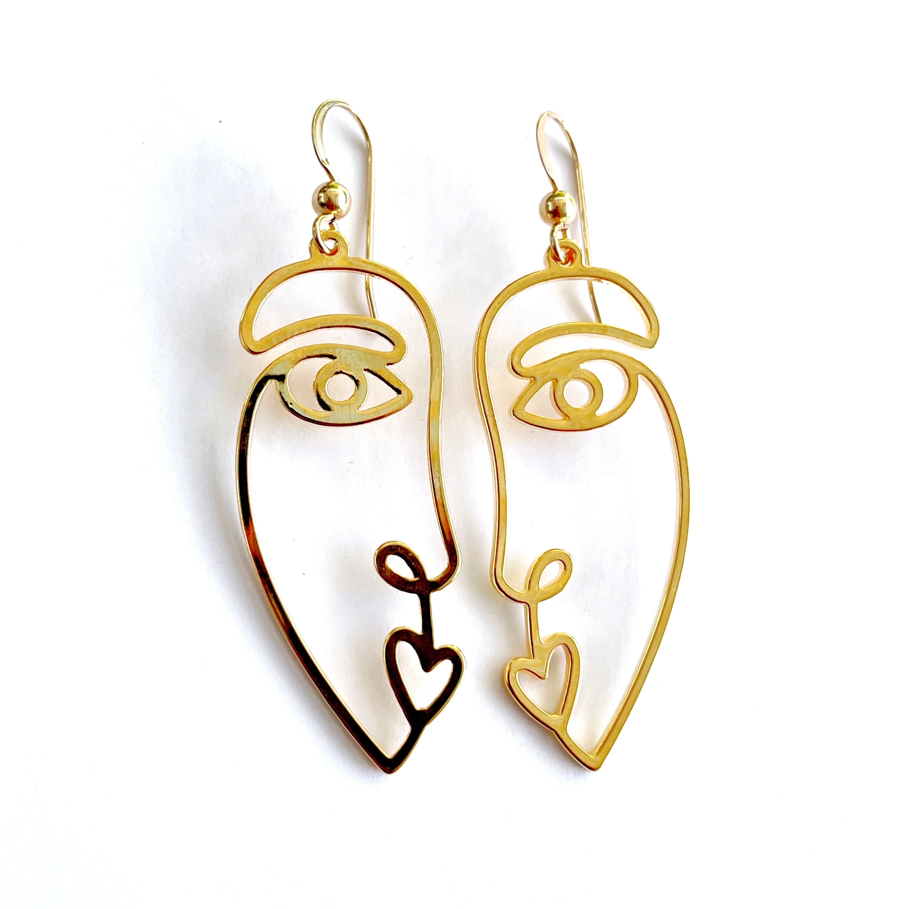 Impressionist Face Earrings