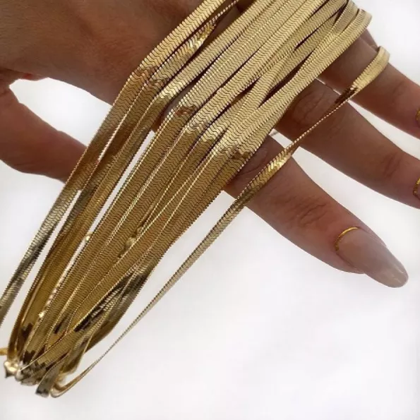 Snake String Necklace- 14K Gold Plated