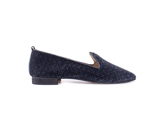 Pointed Loafer - printed velvet