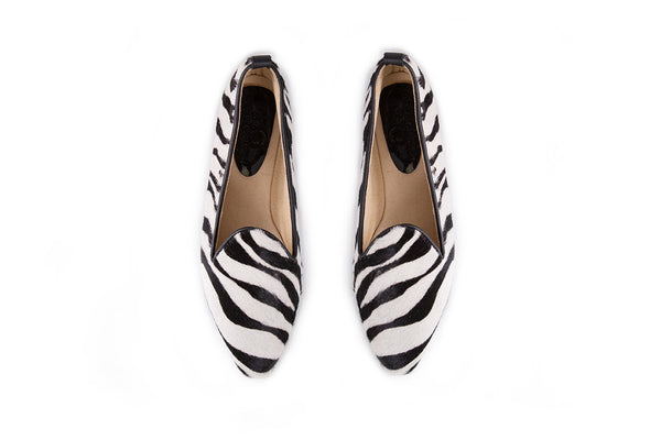 Pointed Loafer - pony hair zebra print