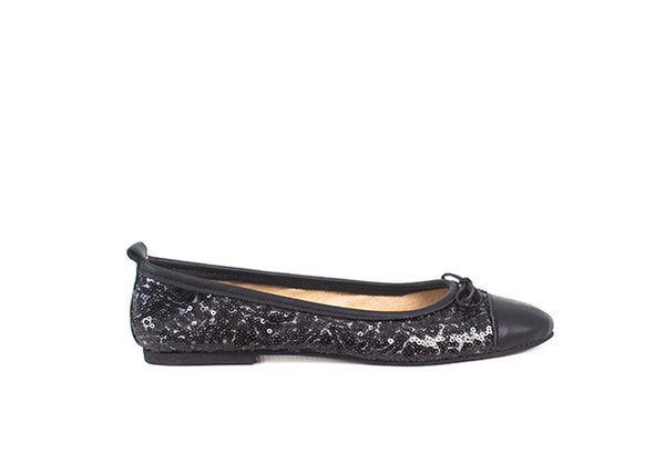 Ballet Flat - black sequin