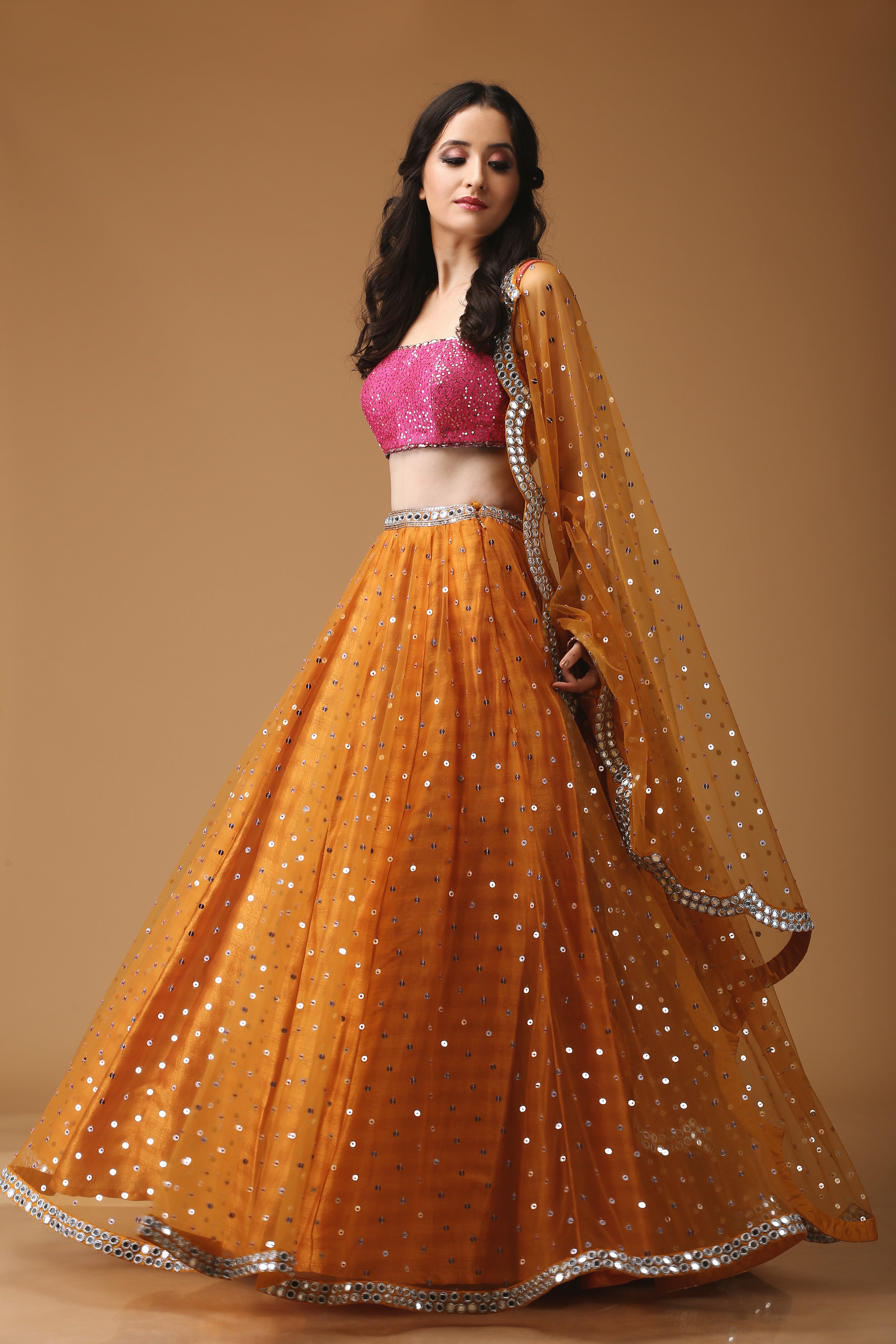 sequin blouse lehenga