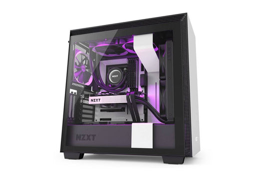 NZXT H1 CA-H16WR-W1-US Matte White SGCC Steel / Tempered Glass Mini-ITX  Computer Case with 650W SFX-L 80Plus Gold Fully Modular Power Supply and  140mm AIO Liquid Cooler 