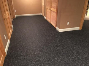 Rubber Home Gym Flooring Rolls Confetti Black Rubber Floor Home