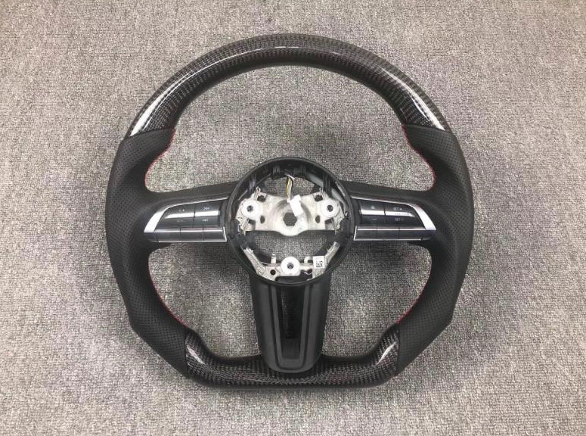 Mazda 3 2020 CX30 MX30 Carbon Fiber Black Leather Steering Wheel ...