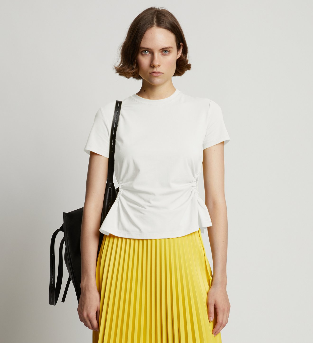 Proenza Schouler White Label Side Slit T-shirt In Nero