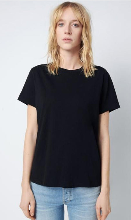 REDONE LLC Womens T Shirt RE/DONE | 70's Loose Tee - Jet Black