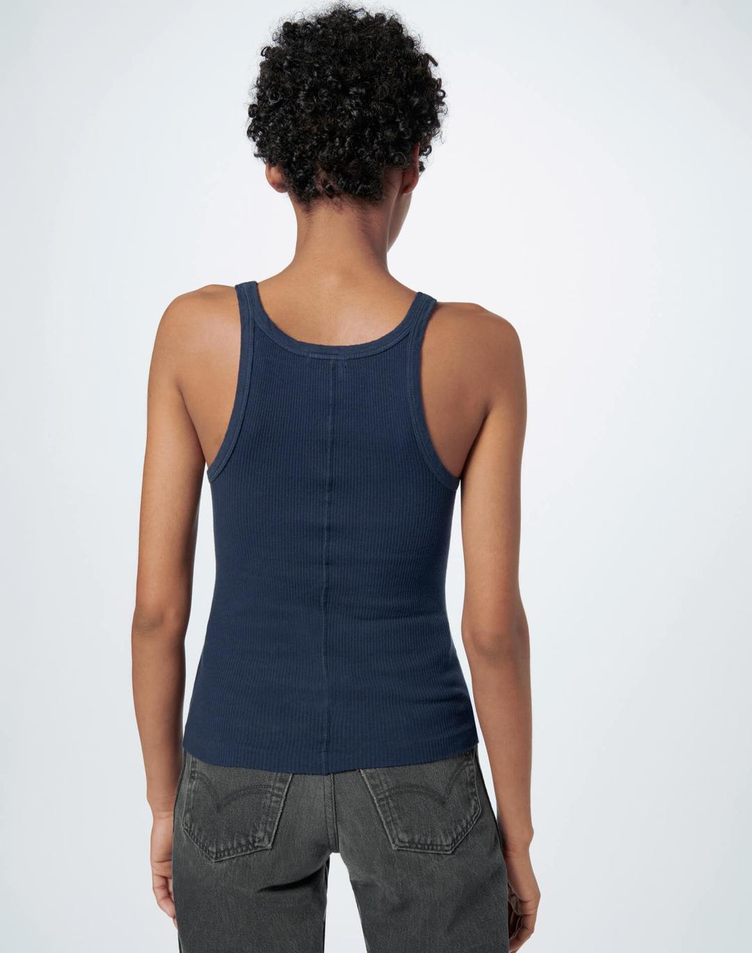 Re Done Womens Singlet RE/DONE | Ribbed Tank - Navy