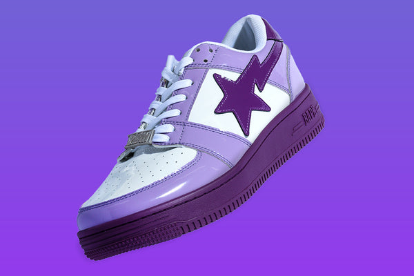 purple bape shoes