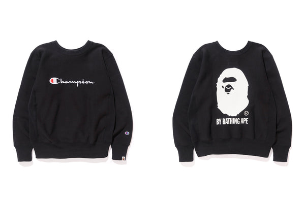 bape x champion college crewneck