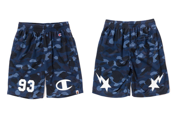 bape x champion shorts