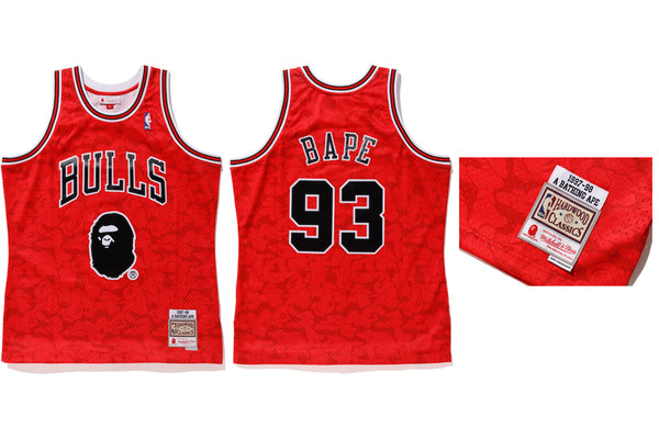 mitchell and ness x bape