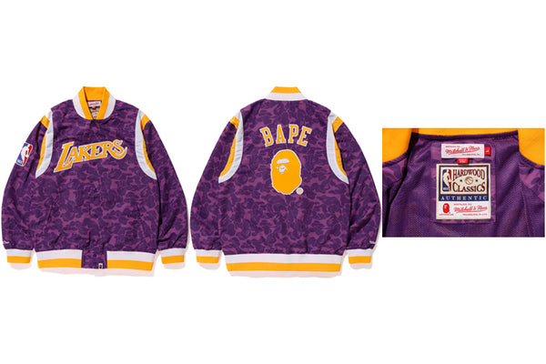 mitchell and ness bape lakers