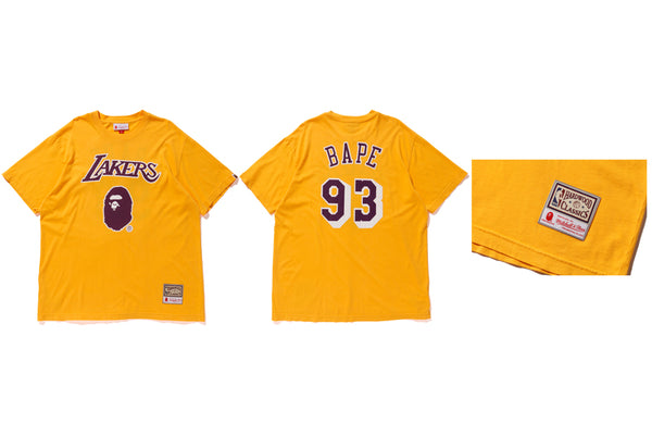 Bape x Mitchell & Ness Lakers ABC Basketball Swingman Jersey Yellow