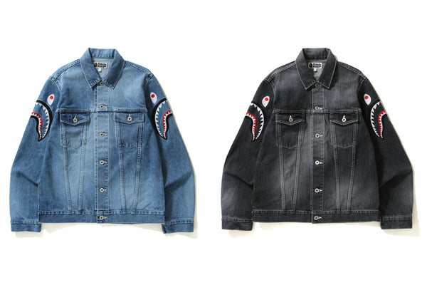 SHARK EMBROIDERY DENIM JACKET | us.bape.com