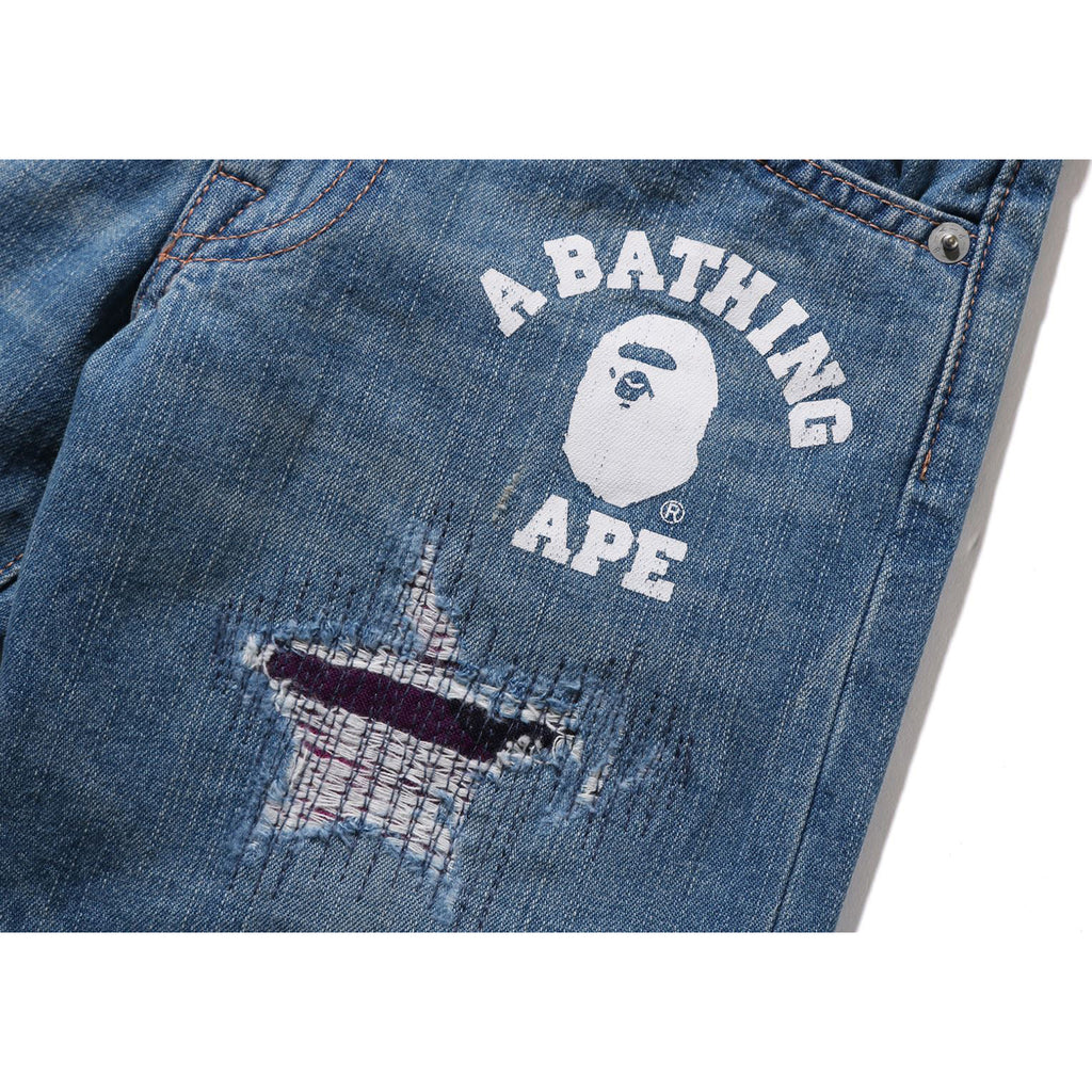 最低価格の 新品未使用 BAPE KIDS ABC DAMAGED DENIM PANTS