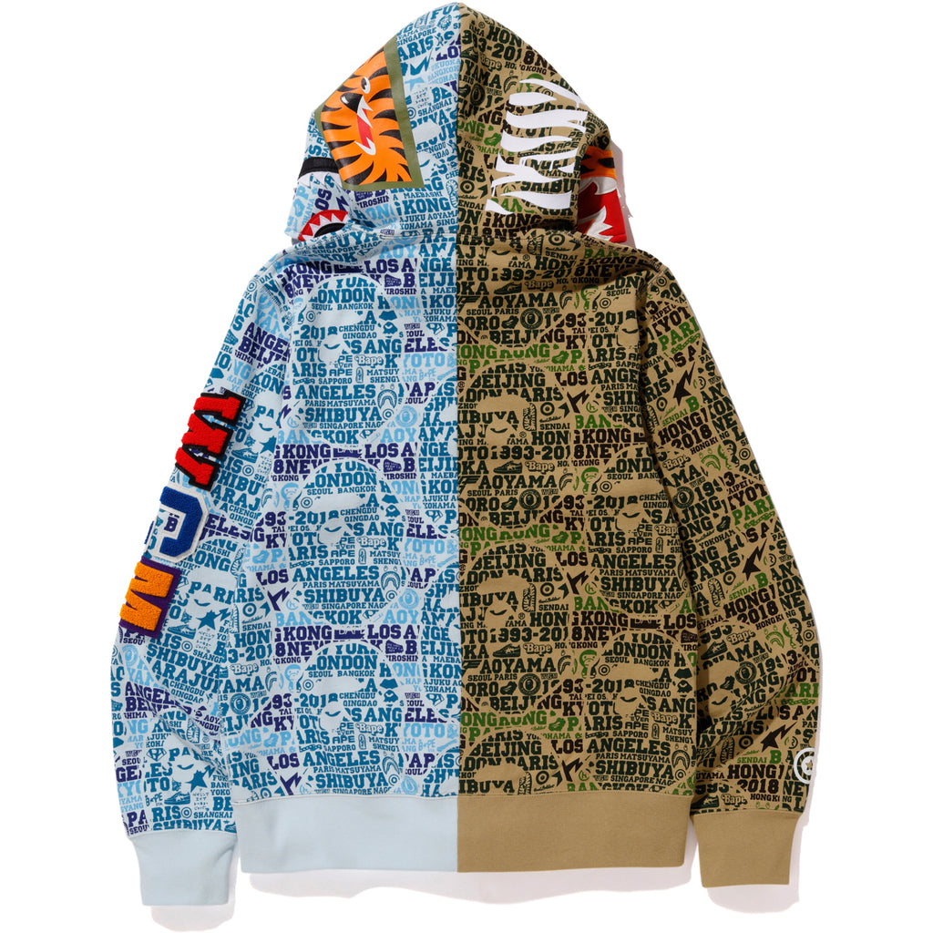 bape hoodie camo blue