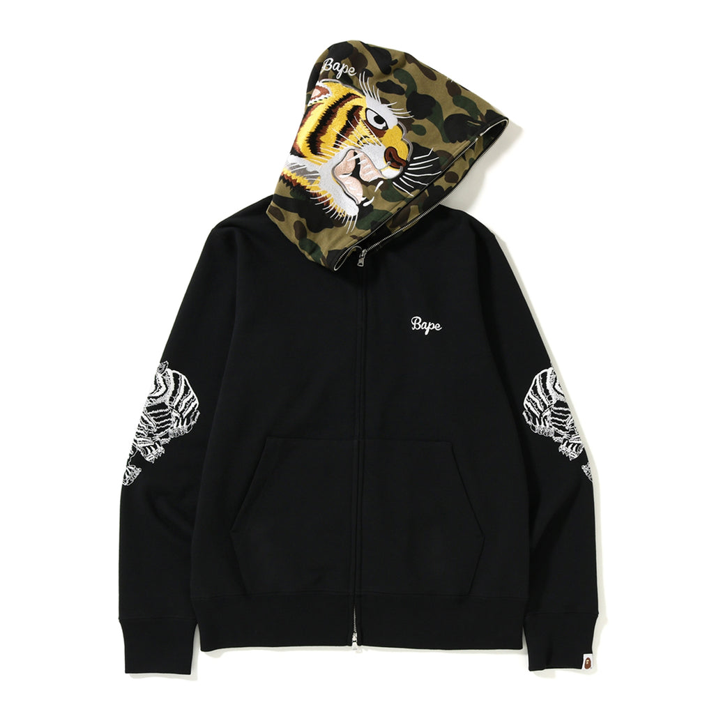 bape tiger hoodie black