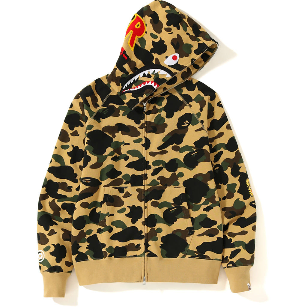 bape shark hoodie camo green