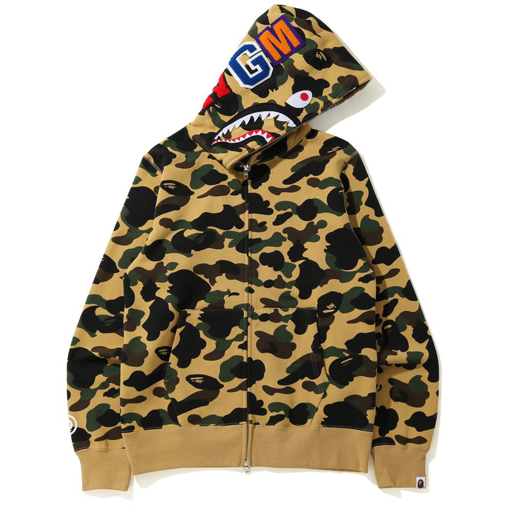 camo shark full zip hoodie