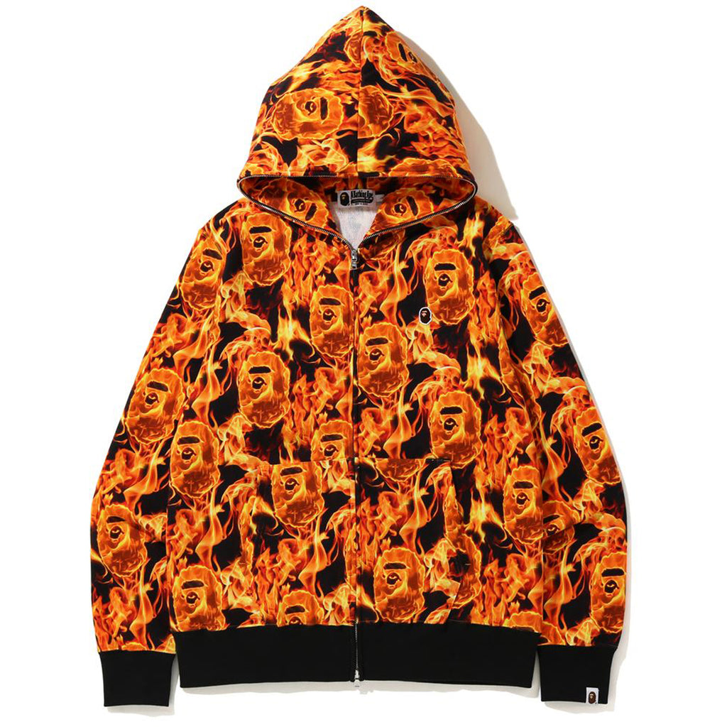 bape hoodie orange camo
